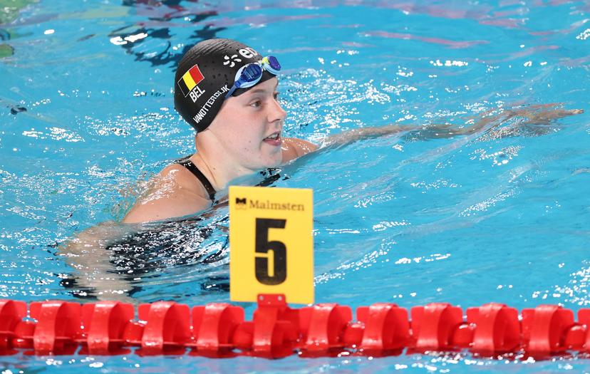 Belgian athlete Roos Vanotterdijk pictured aftter the Swim-Off of the Women's 100m Freestyle heats, at the European Aquatics Championships in Paris, France on Monday 10 August 2026. BELGA PHOTO VIRGINIE LEFOUR