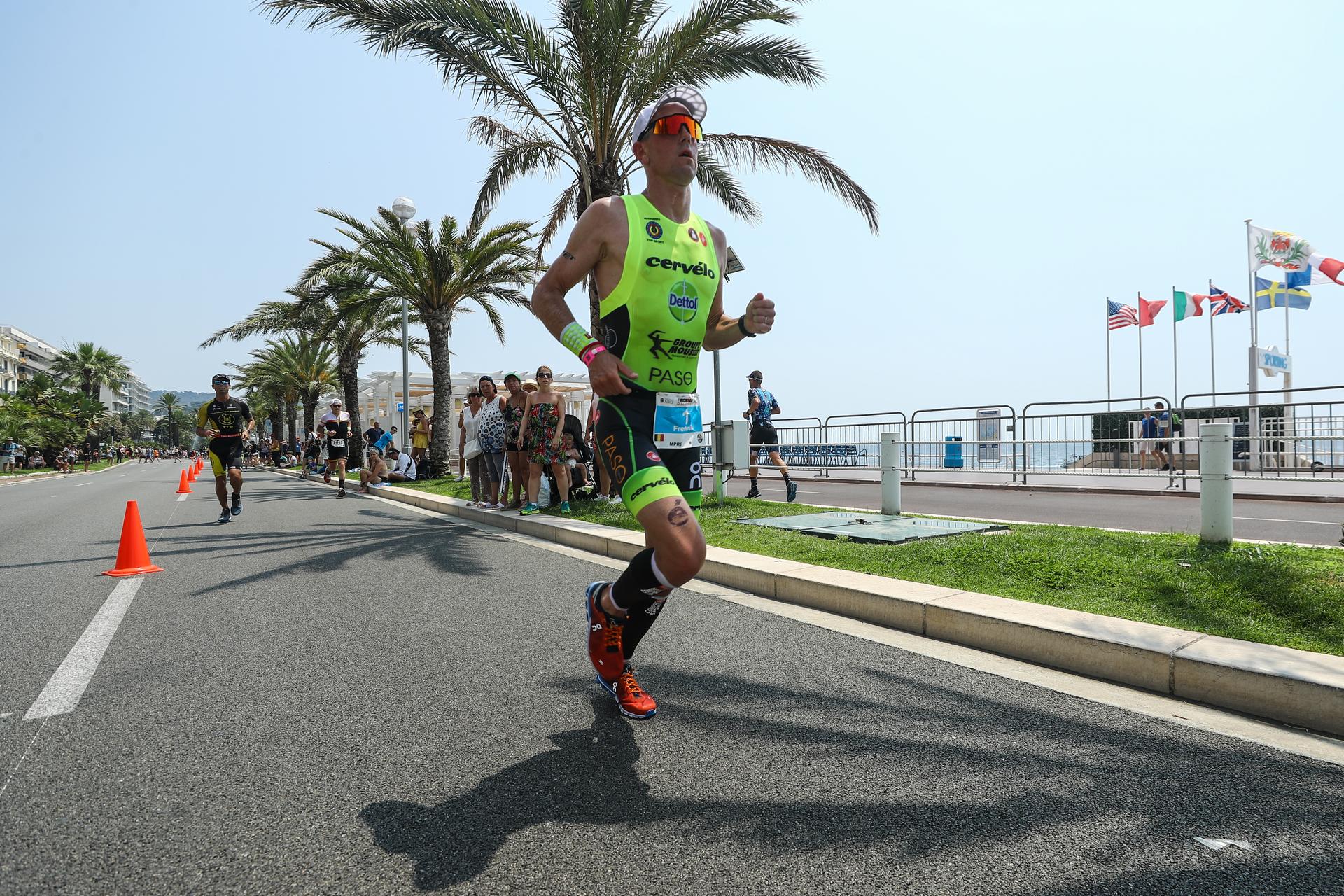 Frederik van Lierde (BEL) pictured at the 'promenade des anglais' during the run part of the 'Ironman France Nice' triathlon event in Nice, France, Sunday 30 June 2019. BELGA PHOTO DAVID PINTENS