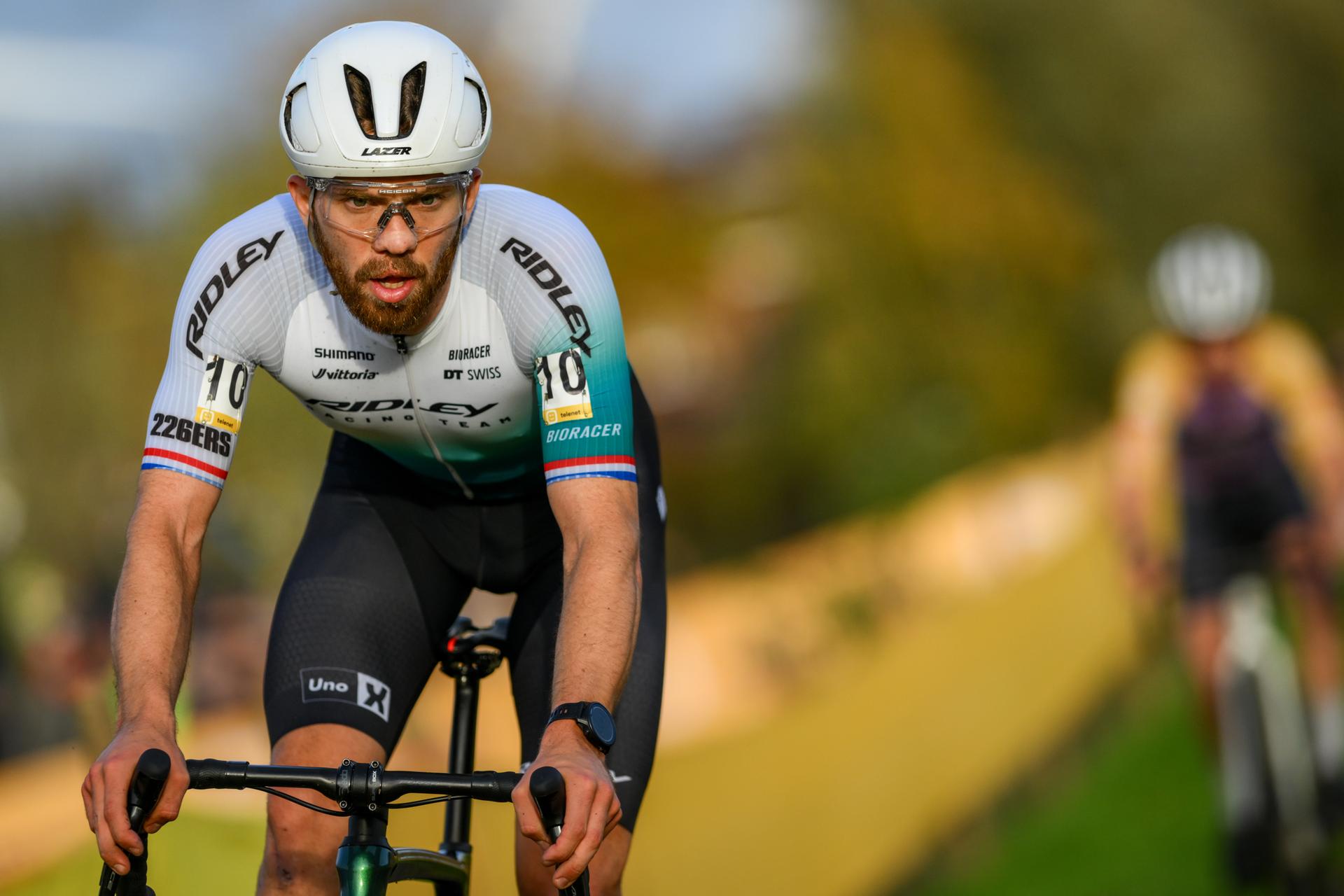 Dutch Joris Nieuwenhuis pictured in action during the men's elite race at the 'Jaarmarktcross' cyclocross cycling event in Niel, race 3/8 of the Superprestige competition, on Tuesday 11 November 2025. BELGA PHOTO DAVID PINTENS