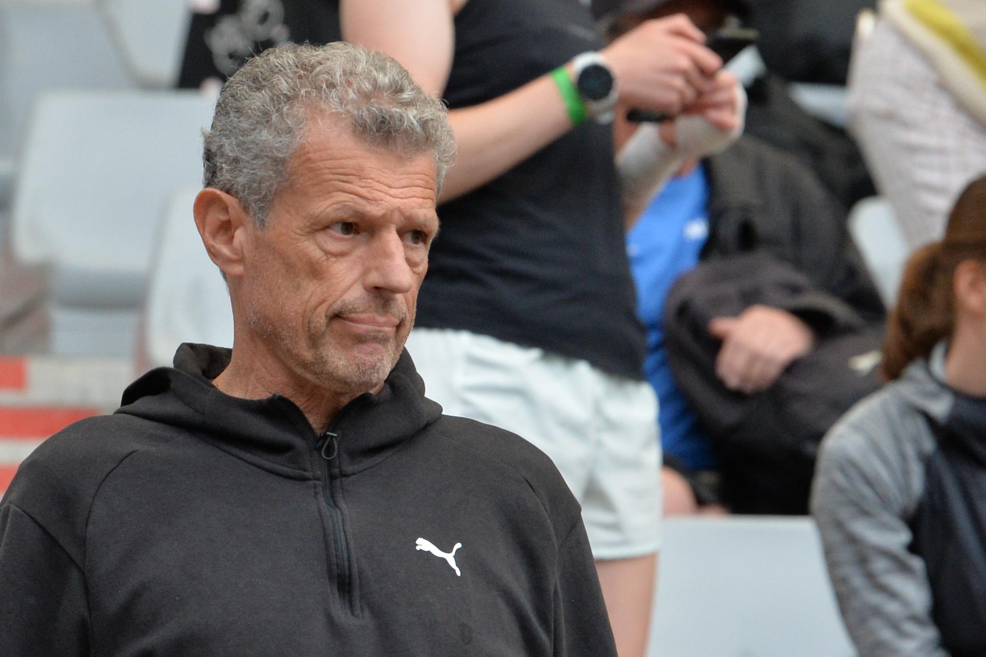 coach Jacques Borlee pictured during the Belgian athletics championships, Sunday 30 June 2024 in Brussels. For several Belgian athletes, these Belgian Championships are the last opportunity to achieve a qualification for the 2024 Paris Olympic Games. BELGA PHOTO JILL DELSAUX