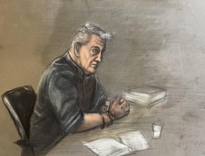 Courtroom sketch made by Ane Hem shows Gjert Ingebrigtsen, former coach and father of Norwegian athlete Jakob Ingebrigtsen, at the South Rogaland District Court during a trial against him on March 24, 2025 in Sandnes, Norway. The father and former coach of double Olympic champion Jakob Ingebrigtsen is accused of domestic abuse against his son and daughter. Jakob Ingebrigtsen, who won two world indoor championship titles in Nanjing, and two of his brothers, Henrik and Filip, who are also athletes, shocked Norway when they accused their father Gjert of using "physical violence" and "threats" as part of their upbringing. Gjert Ingebrigtsen, whom the brothers described as "a very aggressive and authoritarian father", coached Jakob until after the Tokyo Olympics in 2021, where Jakob won 1500m gold. Ane HEM / NTB / AFP