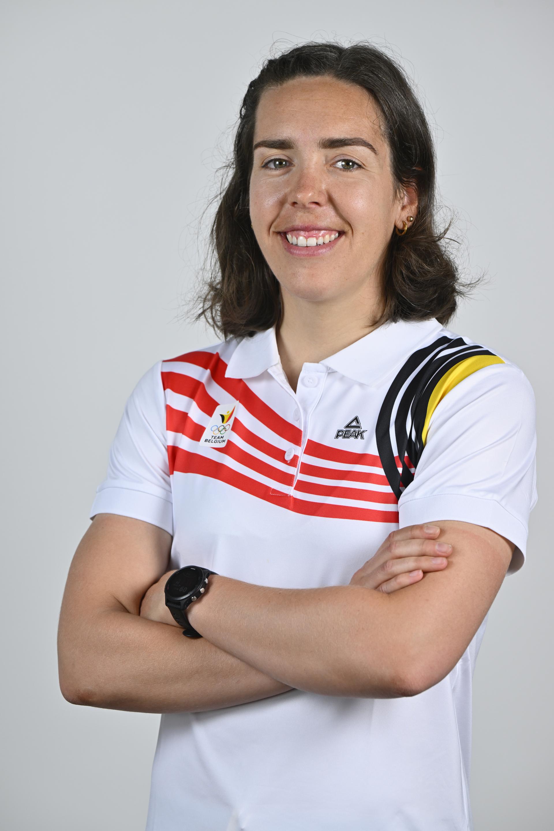 Athlete Lotte Lie poses for the photographer during the annual training camp of Team Belgium (19-25/05), in Rio Maior, Portugal, Friday 23 May 2025. BELGA PHOTO ERIC LALMAND