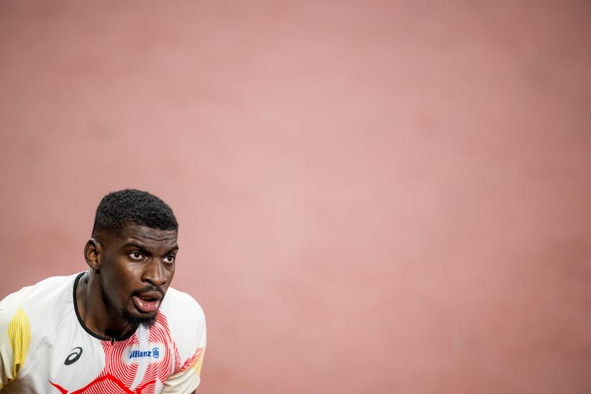 Belgian Elie Bacari looks dejected after the 110m Hurdles men, at the World Athletics Championships in Tokyo, Japan, on Monday 15 September 2025. The outdoor Worlds are taking place from 13 to 21 September. BELGA PHOTO JASPER JACOBS