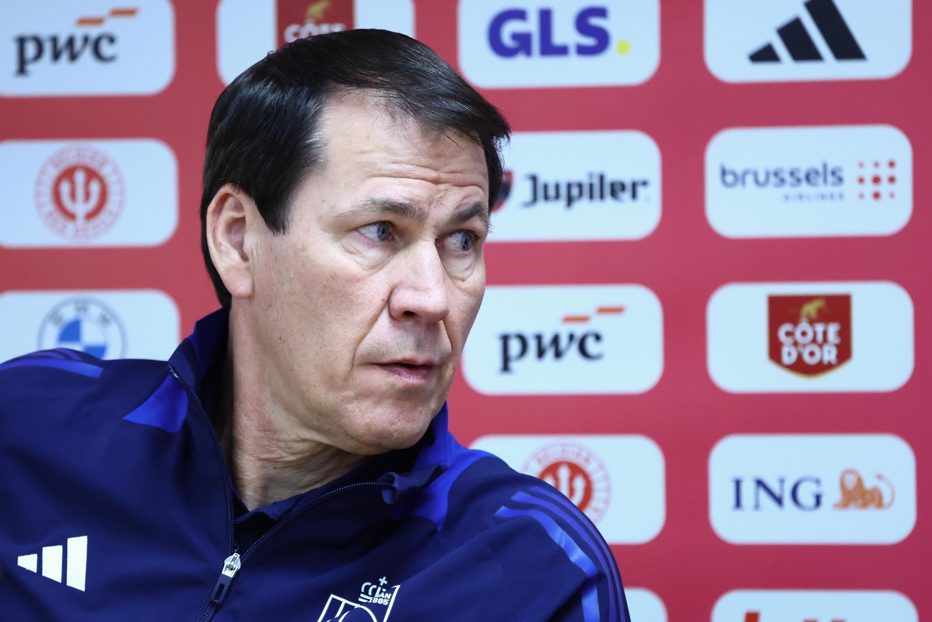 Belgium's head coach Rudi Garcia pictured during a press conference of the Red Devils, the Belgian national soccer team, in Liege on Monday 17 November 2025. The team is preparing for its last World Cup 2026 qualification match against Liechtenstein tomorrow. BELGA PHOTO BRUNO FAHY