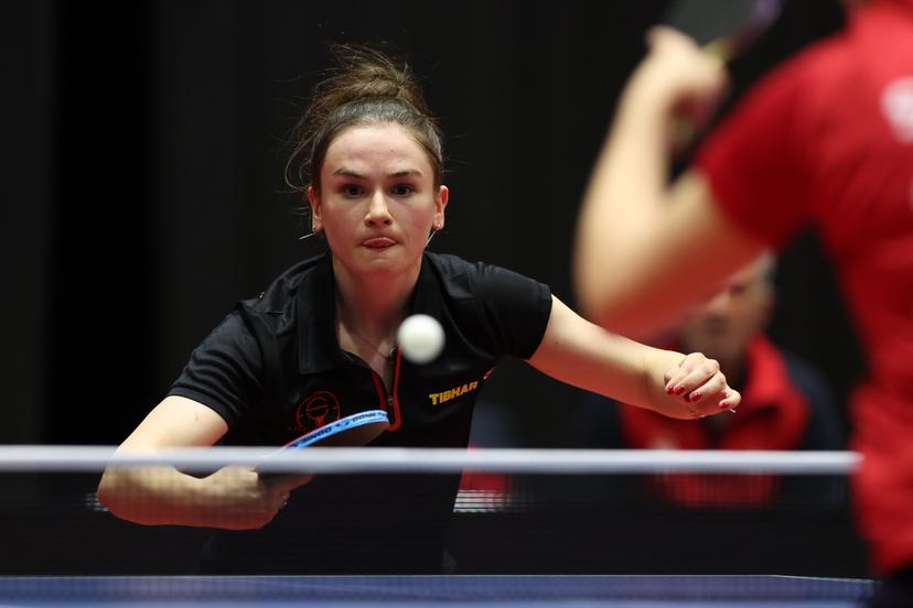 Belgian Margo Degraef is pictured in action during the European qualification tournament for the 2024 Olympics, in Sarajevo, Bosnia and Herzegovina, Thursday 16 May 2024. BELGA PHOTO NIKOLA KRSTIC