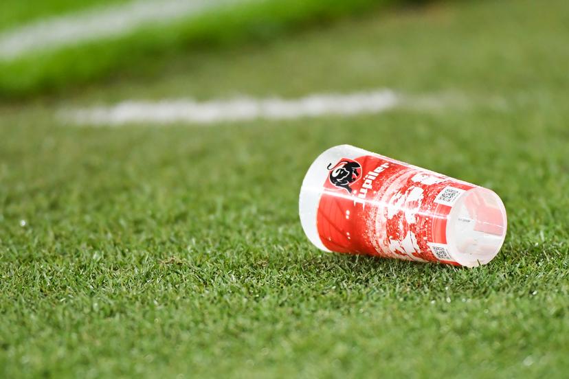 A cup pictured during a soccer match between Standard de Liege and Royal Antwerp FC, Friday 17 October 2025 in Liege, on day 11 of the 2025-2026 'Jupiler Pro League' first division of the Belgian championship. BELGA PHOTO JILL DELSAUX