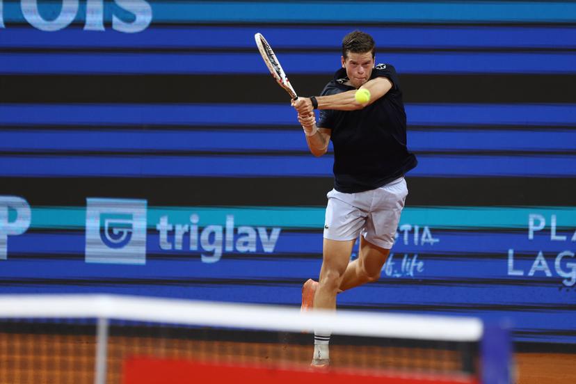 Alexander Blockx of Belgium competes during the first round match against Titouan Droguet of France at the ATP Croatia Open Umag at Stadium "Goran Ivanisevic" on July 14, 2026. in Umag, Croatia. Photo: Srecko Niketic/PIXSELL BELGIUM ONLY