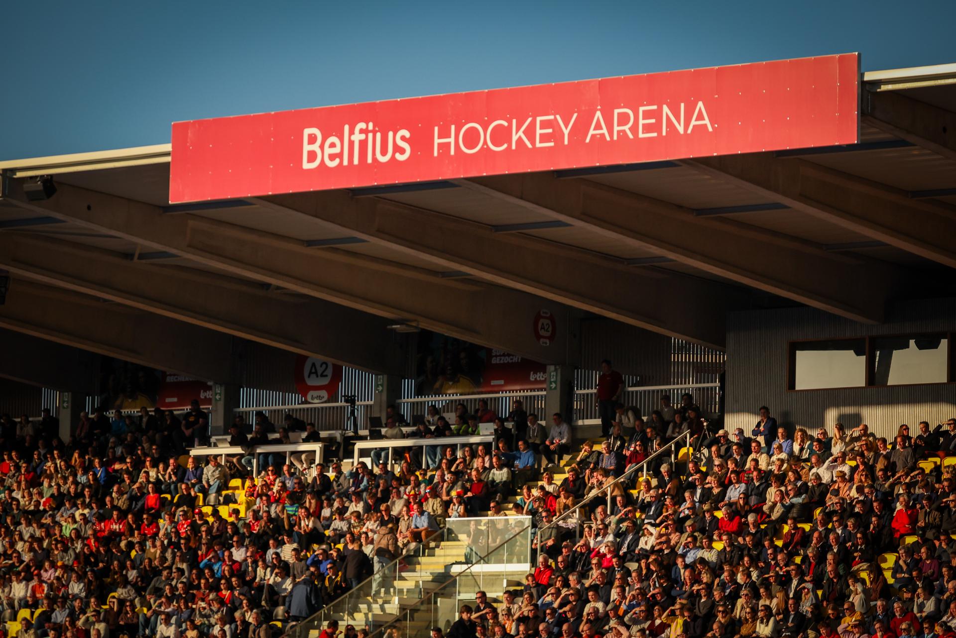 Illustration picture taken during a friendly game between Belgium national women team Red Panthers and The Netherlands, at the new Belfius Arena, in Wavre, Wednesday 01 April 2026. The stadium is the first facility of its kind in Belgium to be entirely dedicated to field hockey and will host the FIH Hockey World Cup 2026. BELGA PHOTO VIRGINIE LEFOUR