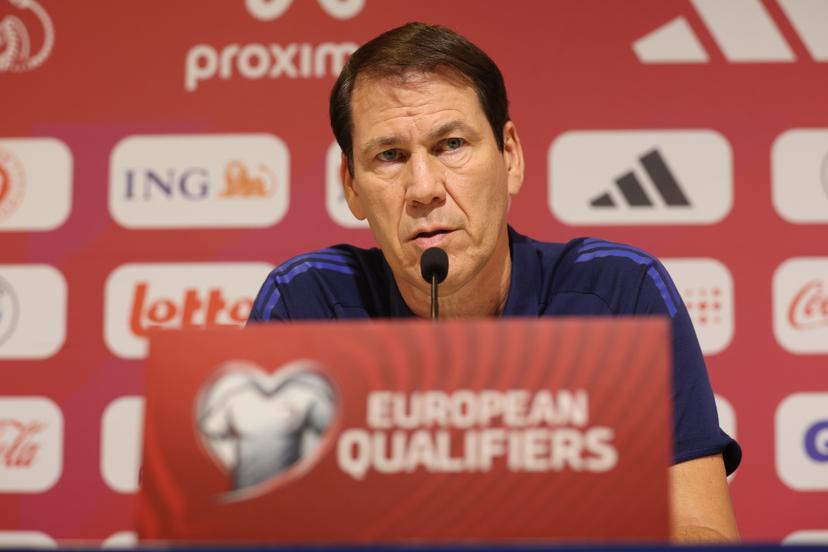 Belgium's head coach Rudi Garcia pictured during a press moment of the Red Devils, the Belgian national soccer team, at the Proximus Basecamp in Tubize, Thursday 09 October 2025. The team is preparing for the World Cup 2026 qualifiers against North Macedonia (10/10) and Wales (13/10). BELGA PHOTO VIRGINIE LEFOUR