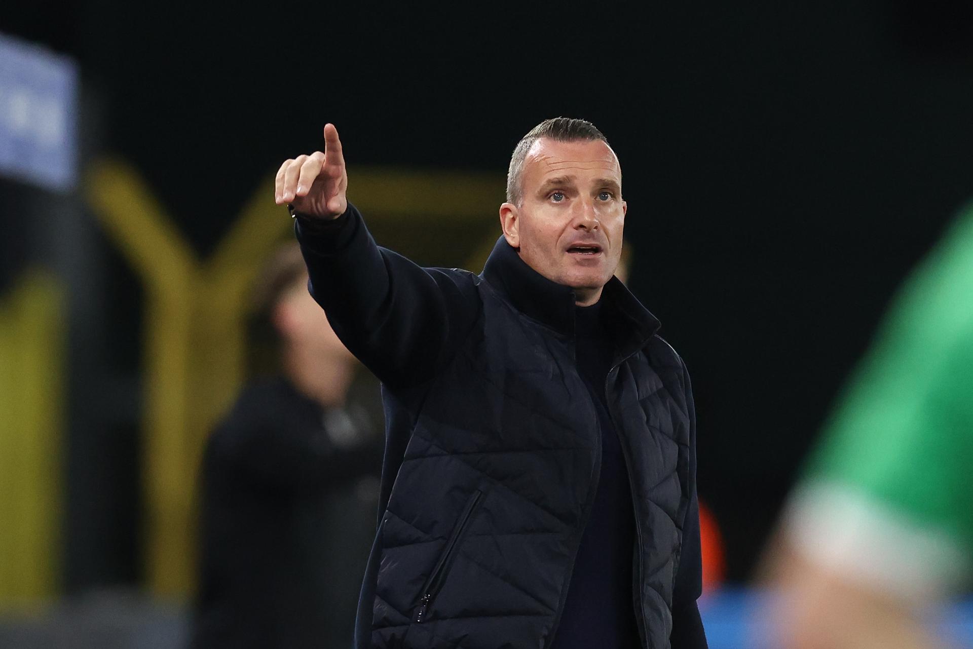 Club's head coach Nicky Hayen pictured during a soccer match between Oud-Heverlee Leuven and Club Brugge, Saturday 18 October 2025 in Leuven, on day 11 of the 2025-2026 'Jupiler Pro League' first division of the Belgian championship. BELGA PHOTO BRUNO FAHY