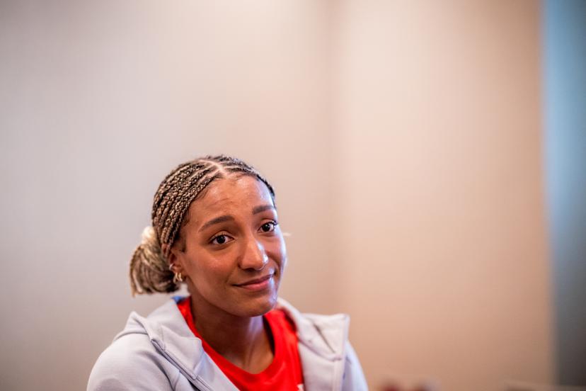 Belgian Nafissatou Nafi Thiam pictured during a press conference at the World Athletics Championships in Tokyo, Japan, on Tuesday 16 September 2025. The outdoor Worlds are taking place from 13 to 21 September. BELGA PHOTO JASPER JACOBS