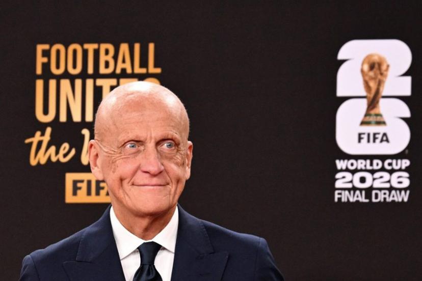 Chairman of the FIFA Referees Committee Pierluigi Collina poses on the red carpet upon arrival to attend the draw for the 2026 FIFA Football World Cup taking place in the US, Canada and Mexico, at the Kennedy Center, in Washington, DC, on December 5, 2025.  Roberto SCHMIDT / AFP