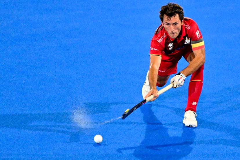 Belgium's Arthur Van Doren pictured in action during a hockey game between Belgium's Red Lions and France, the first (out of three) matches during the group stage of the men's 2026 Hockey World Cup, Saturday 15 August 2026 in Wavre. The 2026 edition of the Hockey World Cup takes place in Belgium and The Netherlands from August 15 to August 30. BELGA PHOTO DIRK WAEM