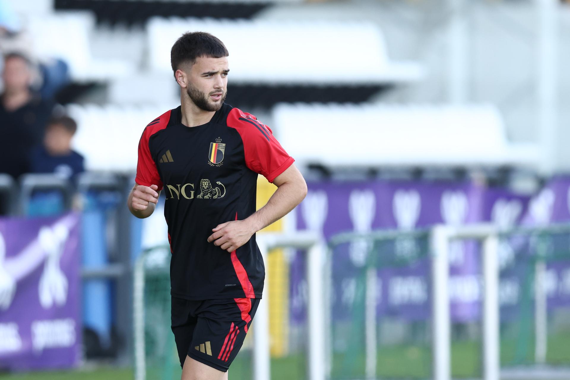 Belgium's Nicolas Raskin pictured at a training session of the Belgian national soccer team Red Devils, at the Proximus Basecamp in Tubize, Monday 01 September 2025. The team is preparing for the matches against Liechtenstein (04/09) and Kazakhstan (07/09). BELGA PHOTO BRUNO FAHY