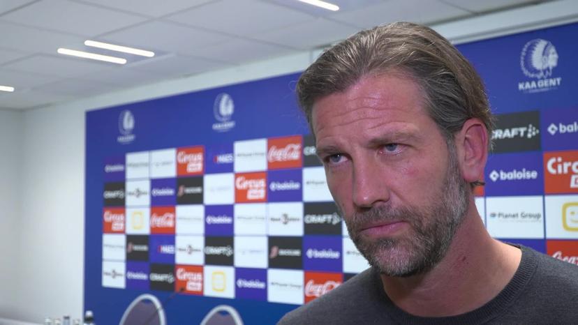 Video showing 00:00:00:00 - 00:02:30:07 French interview with Gent's head coach Rik De Mil after a press conference of Belgian soccer team KAA Gent to announce their new head coach, Wednesday 10 December 2025 in Gent. BELGA VIDEO MAARTEN WEYNANTS.
