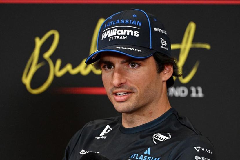 Williams' Spanish driver Carlos Sainz attends a press conference ahead of the Formula One Hungarian Grand Prix at the Hungaroring circuit in Mogyorod near Budapest, Hungary, on July 23, 2026.  Attila KISBENEDEK / AFP