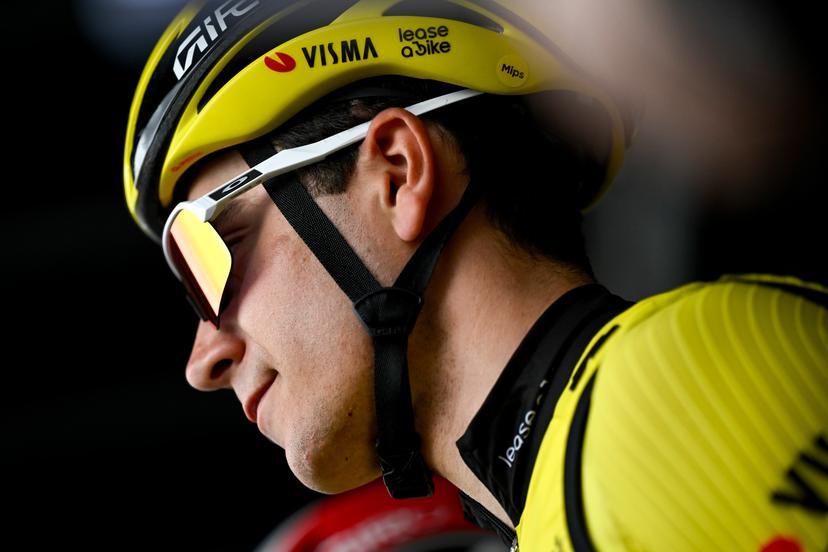 Belgian Cian Uijtdebroeks of Team Visma-Lease a Bike pictured at the start of the second stage of the Tirreno-Adriatico cycling race, a 189km race from Camaiore to Follonica, Italy, Tuesday 11 March 2025. BELGA PHOTO DIRK WAEM