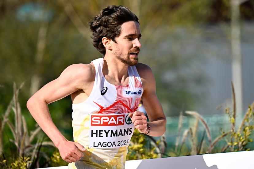 Belgian John Heymans pictured in action during the Men Elite race at the 2025 SPAR European Cross Country Championships, in Lagoa, Portugal, Sunday 14 December 2025. BELGA PHOTO JASPER JACOBS