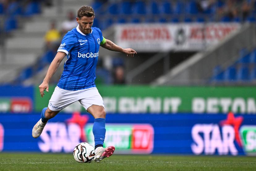 Genk's Patrik Hrosovsky pictured during the fanday of Belgian soccer team KRC Genk on Saturday 19 July 2025, in Genk. The team is preparing for the upcoming 2025-2026 first division season. BELGA PHOTO JOHAN EYCKENS