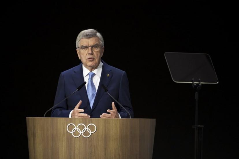 Outgoing International Olympic Committee (IOC) President Thomas Bach delivers a speech during the 144th IOC Session in Costa Navarino, Greece, where the next IOC President will be elected, on March 19, 2025. The election between seven canditates will take place on March 20, 2025.  Fabrice COFFRINI / AFP