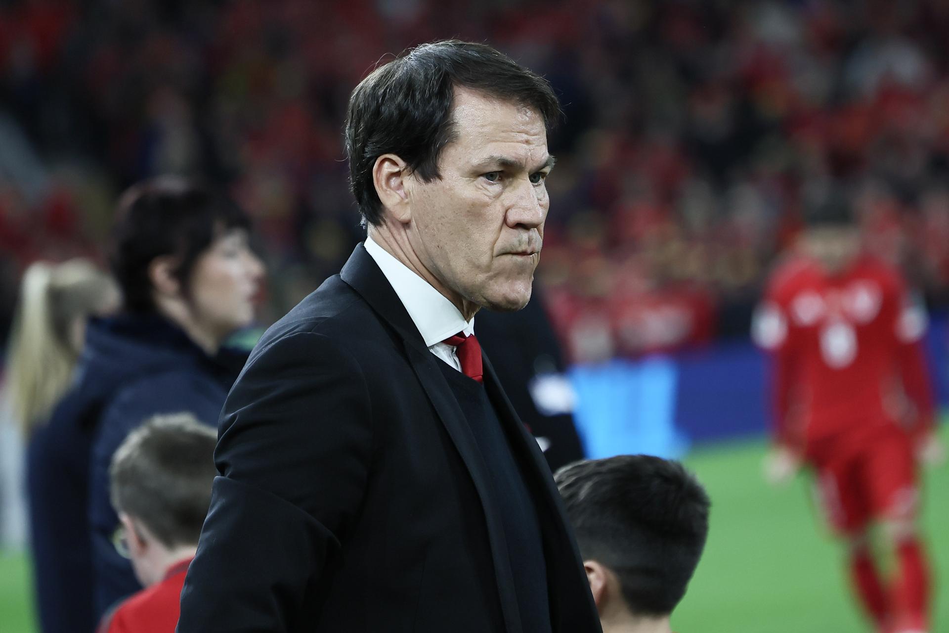 Belgium's head coach Rudi Garcia pictured at the start of a soccer game between Wales and Belgian national team Red Devils, in Cardiff, Wales on Sunday 12 October 2025, qualifier 6/8 for the 2026 FIFA World Cup. BELGA PHOTO BRUNO FAHY