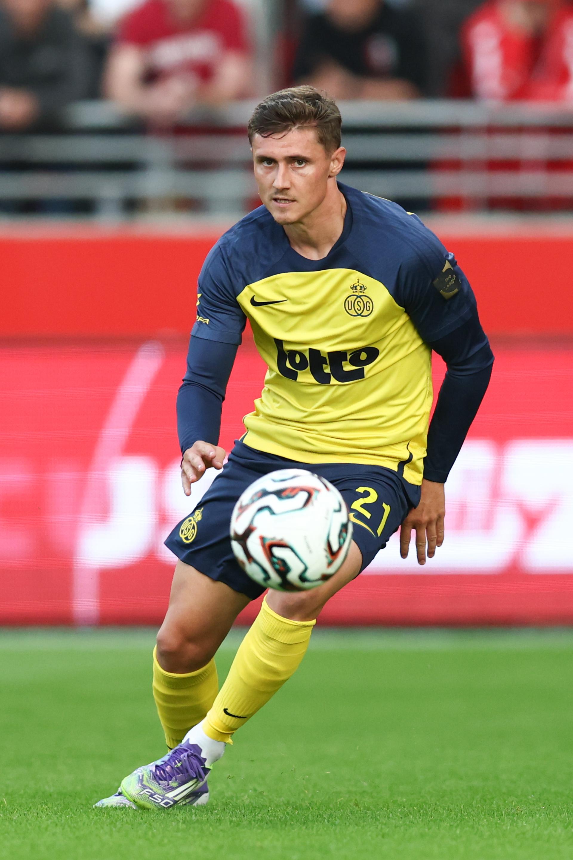 Union's Alessio Castro-Montes pictured in action during a soccer match between Royal Antwerp FC and Royale Union Saint-Gilloise, Friday 25 July 2025 in Brussels, on day 1 of the 2025-2026 'Jupiler Pro League' first division of the Belgian championship. BELGA PHOTO BRUNO FAHY