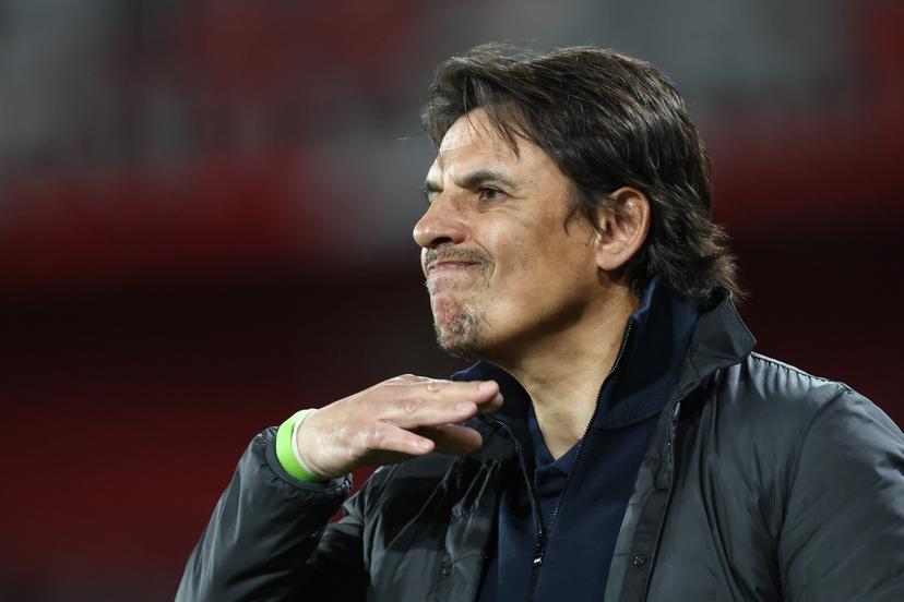 OHL's head coach Chris Coleman reacts during a soccer match between Standard de Liege and Oud-Heverlee Leuven, Tuesday 22 April 2025 in Liege, on day 5 (out of 10) of the Europe Play-offs of the 2024-2025 'Jupiler Pro League' first division of the Belgian championship. BELGA PHOTO BRUNO FAHY