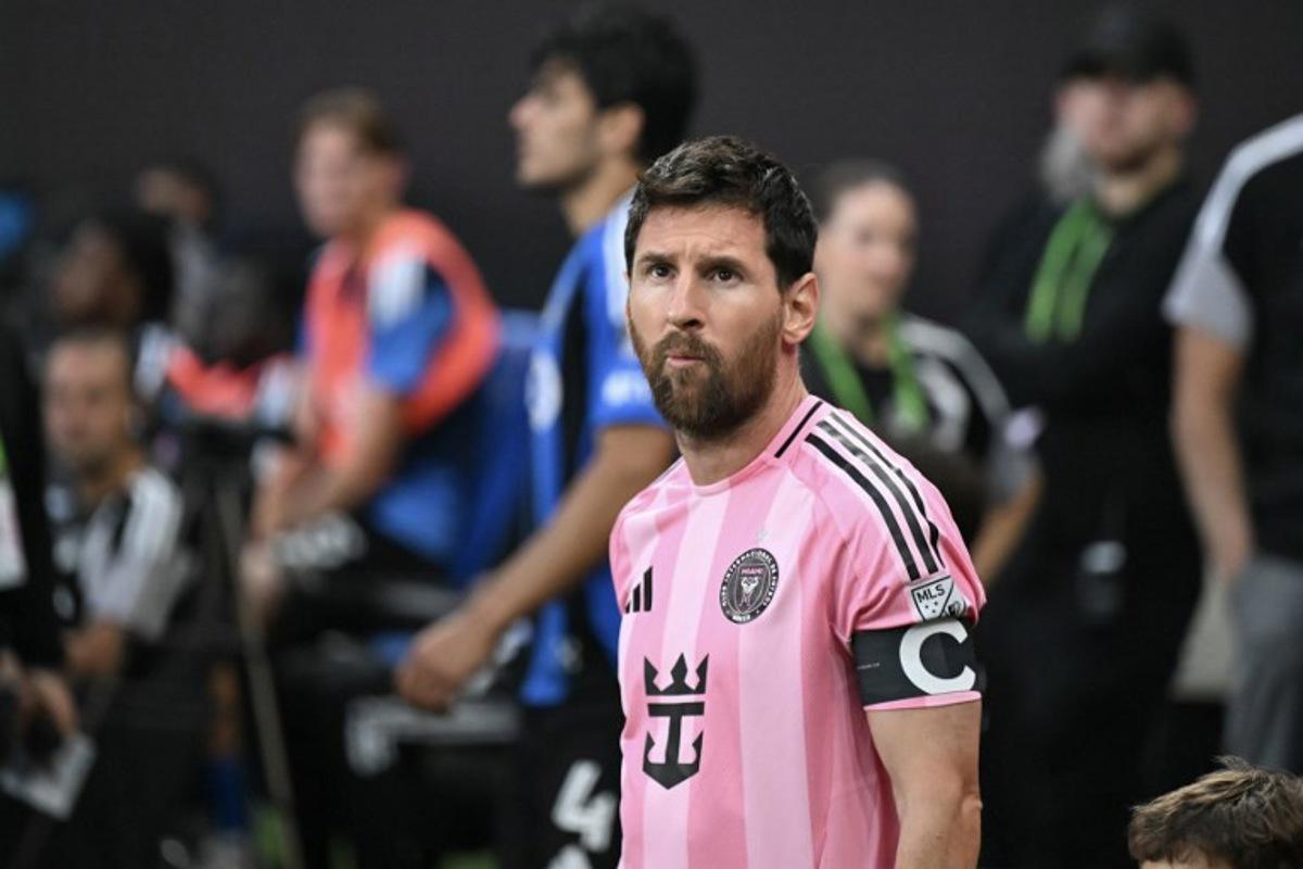 Inter Miami's Argentine forward #10 Lionel Messi enters the pitch ahead of the Major League Soccer (MLS) regular season football match between Inter Miami CF and CF Montreal at Nu Stadium in Miami, Florida, on August 29, 2026.   CHANDAN KHANNA / AFP