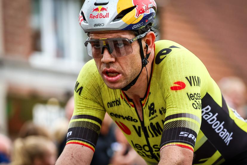 Belgian Wout van Aert of Team Visma-Lease a Bike crosses the finish line of the Super 8 Classic one day cycling race 200,7km from Brakel to Boortmeerbeek, on Saturday 20 September 2025. BELGA PHOTO DAVID PINTENS