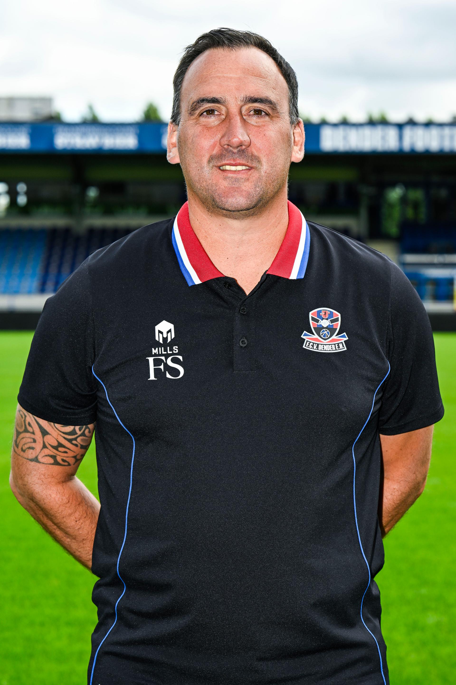 Dender's assistant coach Frederic Stilmant poses for a portrait picture at the 2025-2026 season photoshoot of Belgian Jupiler Pro League team FCV Dender EH, Monday 21 July 2025 in Denderleeuw. BELGA PHOTO TOM GOYVAERTS