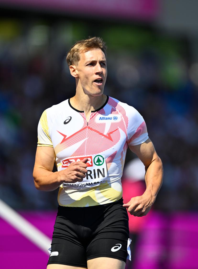 Belgian athlete Julien Watrin pictured in action during the  heats in the first round of the men's 400m hurdles race, at on the second day of the European Athletics Championships (August 10-18) in Birmingham, United Kingdom, on Tuesday 11 August 2026. BELGA PHOTO ERIC LALMAND