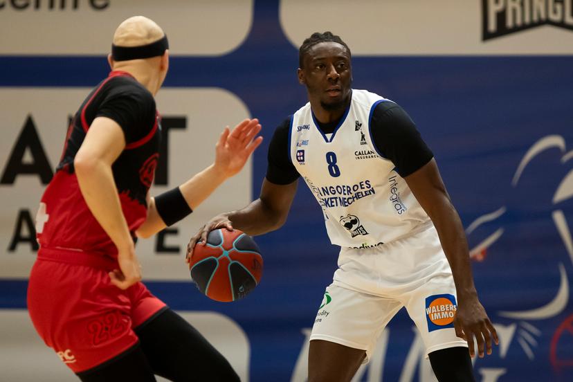 Mechelen's Tobi Ewuosho pictured during a basketball match between Kangoeroes Mechelen and Spirou Charleroi, Saturday 01 November 2025 in Mechelen, on day 6 of the 'BNXT League' Belgian/ Dutch first division basket championship. BELGA PHOTO KRISTOF VAN ACCOM