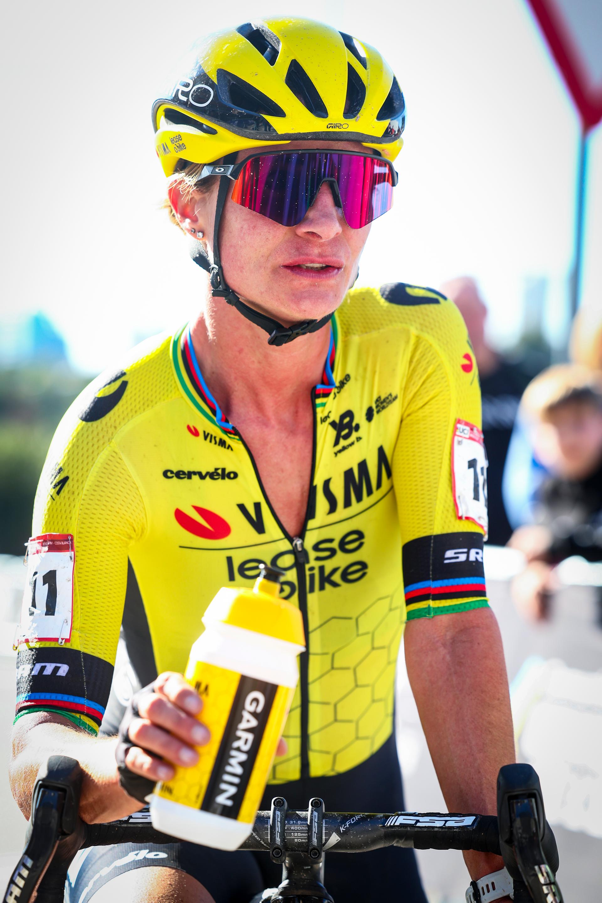 Dutch Marianne Vos pictured after the women's elite race at the cyclocross cycling event in Benidorm, Spain, Sunday 19 January 2025, stage 12/14 in the UCI World Cup competition. BELGA PHOTO DAVID PINTENS