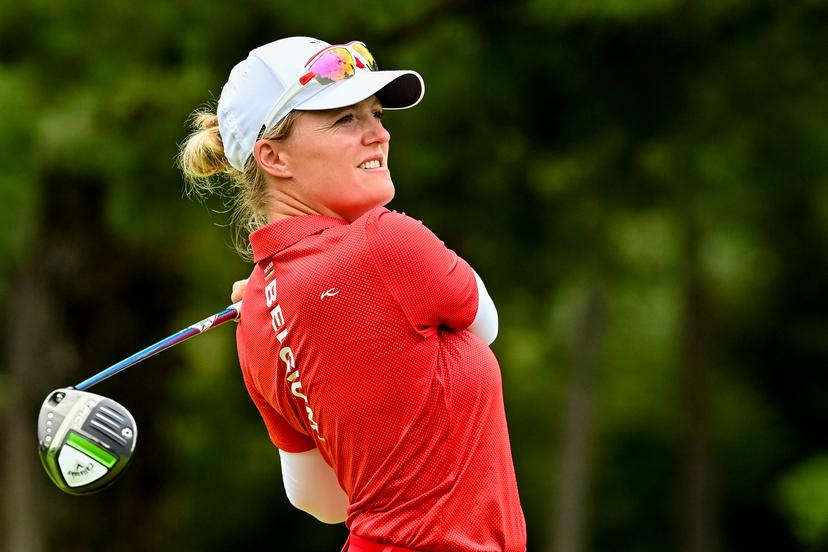 Belgian Golf player Manon De Roey pictured in action during the final day of the women's Golf Individual Stroke Play on the 17th day of the 'Tokyo 2020 Olympic Games' in Tokyo, Japan on Saturday 07 August 2021. The postponed 2020 Summer Olympics are taking place from 23 July to 8 August 2021. BELGA PHOTO DIRK WAEM