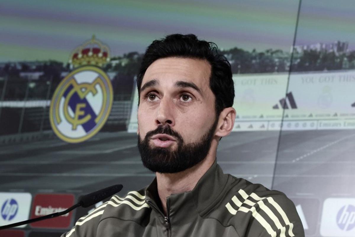 Real Madrid's new coach Alvaro Arbeloa gives a press conference at Real Madrid Sports City in Valdebebas, in the outskirts of Madrid, on January 13, 2026. Real Madrid appointed Alvaro Arbeloa as new coach on January 12, 2026 after coach Xabi Alonso has left the club by mutual consent, a day after the team lost the Spanish Super Cup final against rivals Barcelona, AFP reports. Oscar DEL POZO / AFP
