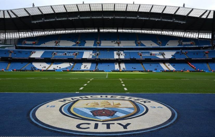 The empty stadium is seen ahead of the English Premier League football match between Manchester City and Liverpool at the Etihad Stadium in Manchester, north west England, on April 1, 2023.  Paul ELLIS / AFP