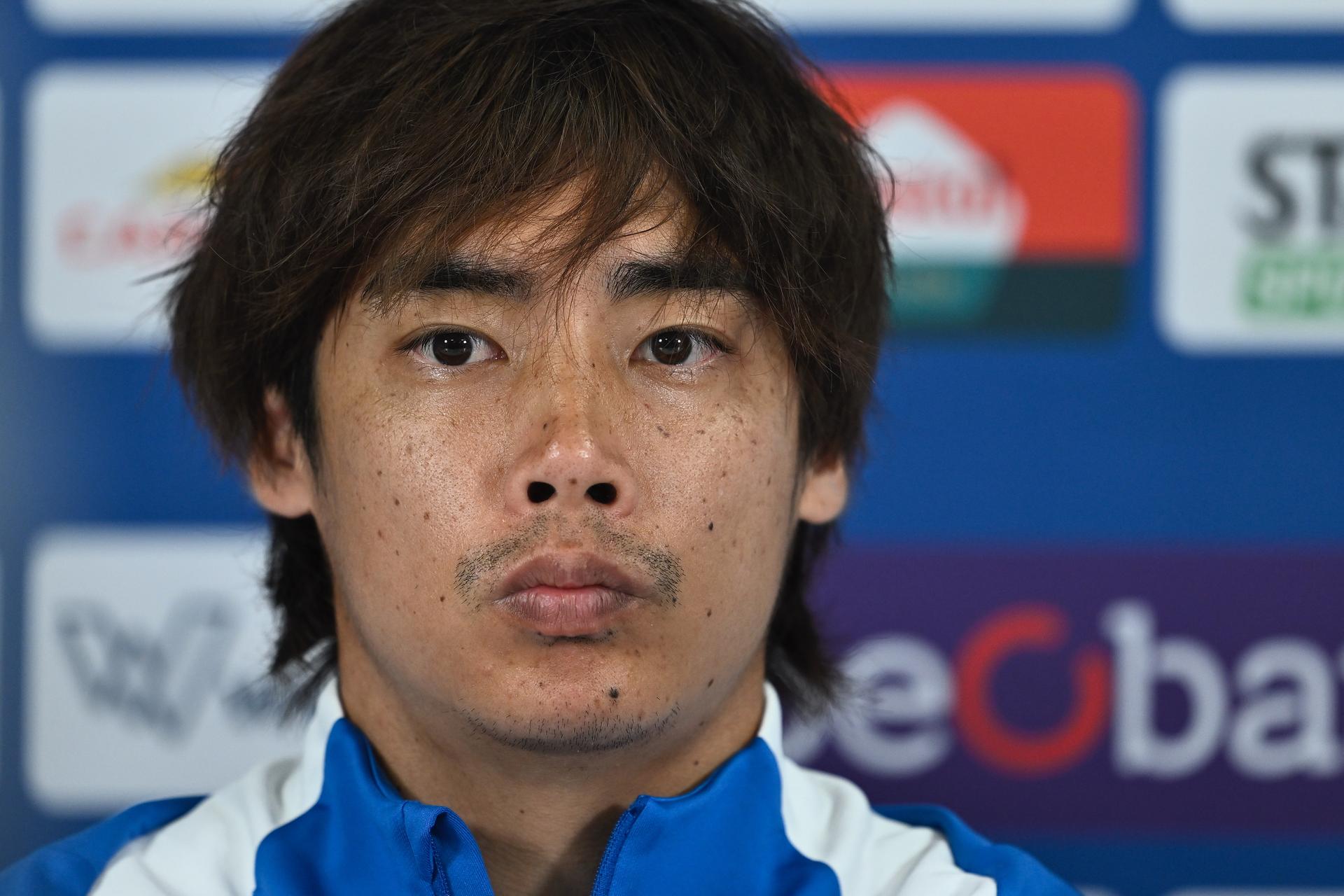 Genk's Junya Ito pictured during a press conference of Belgian soccer team KRC Genk, in Genk on Wednesday 27 August 2025. The team will play the Polish team KKS Lech Poznan on Thursday, on the second leg of play-offs of the Europa League tournament. BELGA PHOTO JOHAN EYCKENS