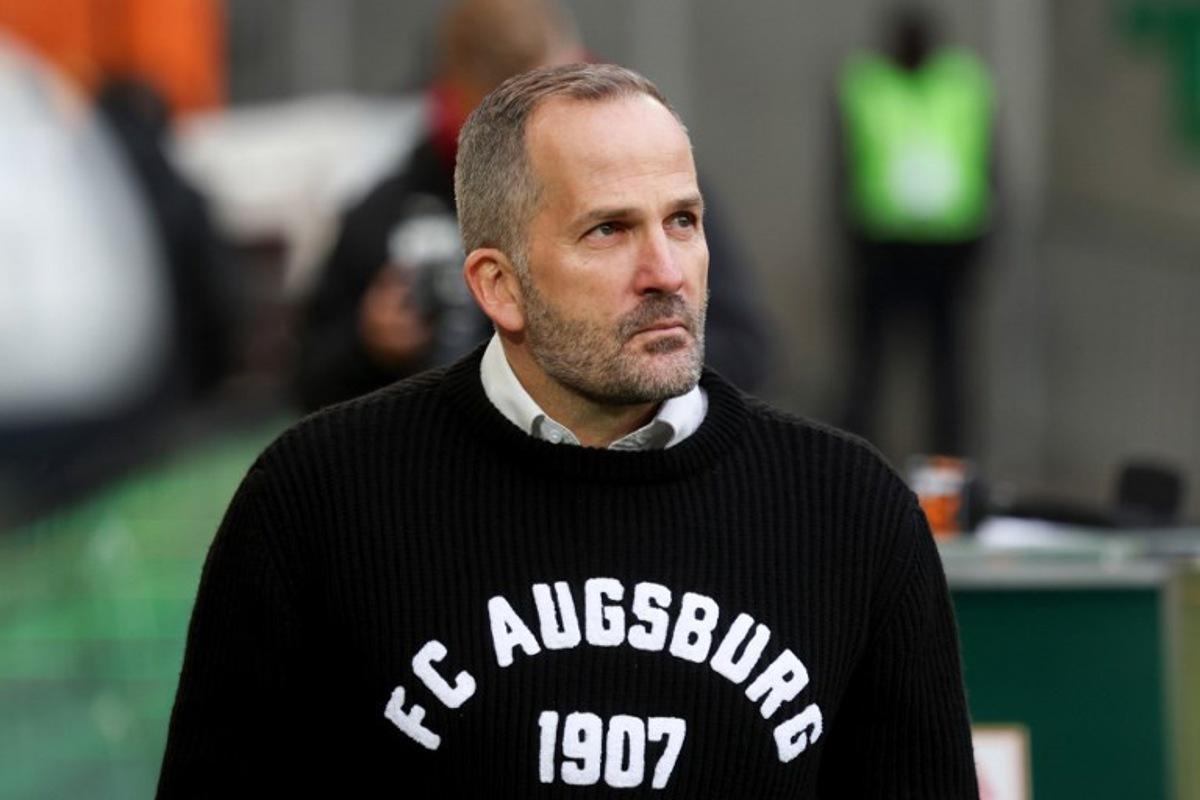 Augsburg's head coach Manuel Baum is pictured prior to the German first division Bundesliga football match between Augsburg and Leverkusen in Augsburg on December 6, 2025.  Karl-Josef HILDENBRAND / AFP