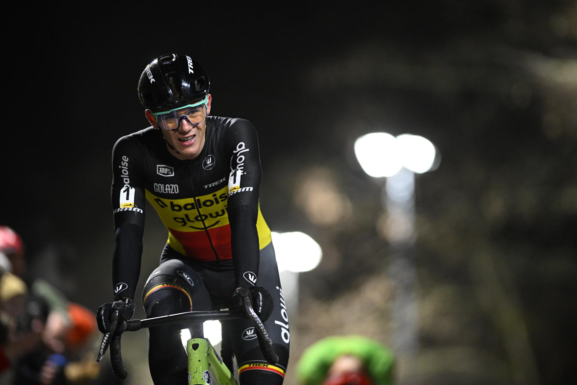Belgian Thibau Nys pictured in action during the men elite race of Diegem Cross cyclocross cycling event, Tuesday 30 December 2025 in Diegem, stage 6/8 in the Superprestige cyclocross cycling competition. BELGA PHOTO JASPER JACOBS