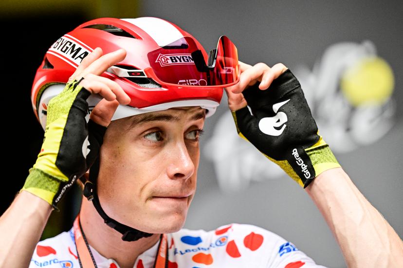 Danish Jonas Vingegaard Hansen of Team Visma-Lease a Bike pictured ahead of the stage 20 of the 2025 Tour de France cycling race, from Nantua to Montpellier (185km), on Saturday 26 July 2025 in France. The 112th edition of the Tour de France starts on Saturday 5 July in Lille, France, and will finish in Paris, France on the 27th of July. BELGA PHOTO DIRK WAEM