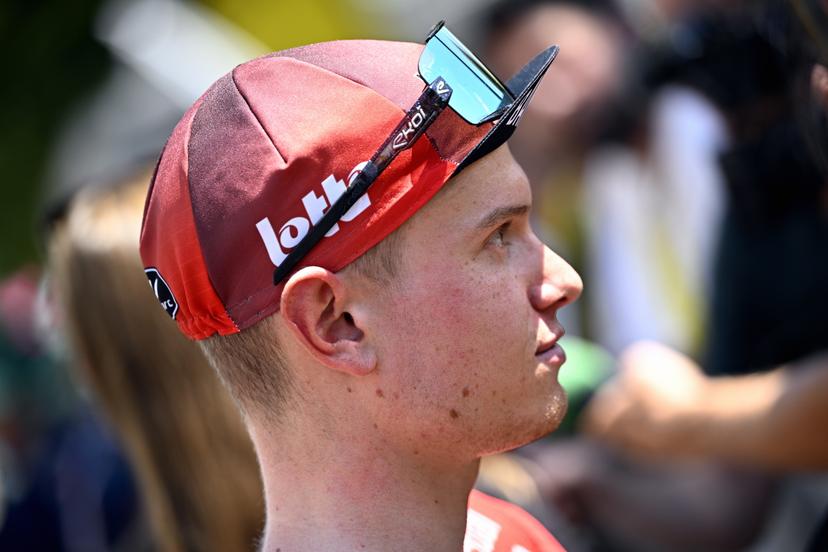 Belgian Lennert Van Eetvelt of Lotto Intermarche pictured at the start of stage 10 of the 2026 Tour de France cycling race, a stage of 167km from Aurillac to Le Lioran, on Tuesday 14 July 2026. The 113th edition of the Tour de France starts on Saturday 4 July in Barcelona, Spain, and will finish in Paris, France on the 26th of July. BELGA PHOTO JASPER JACOBS