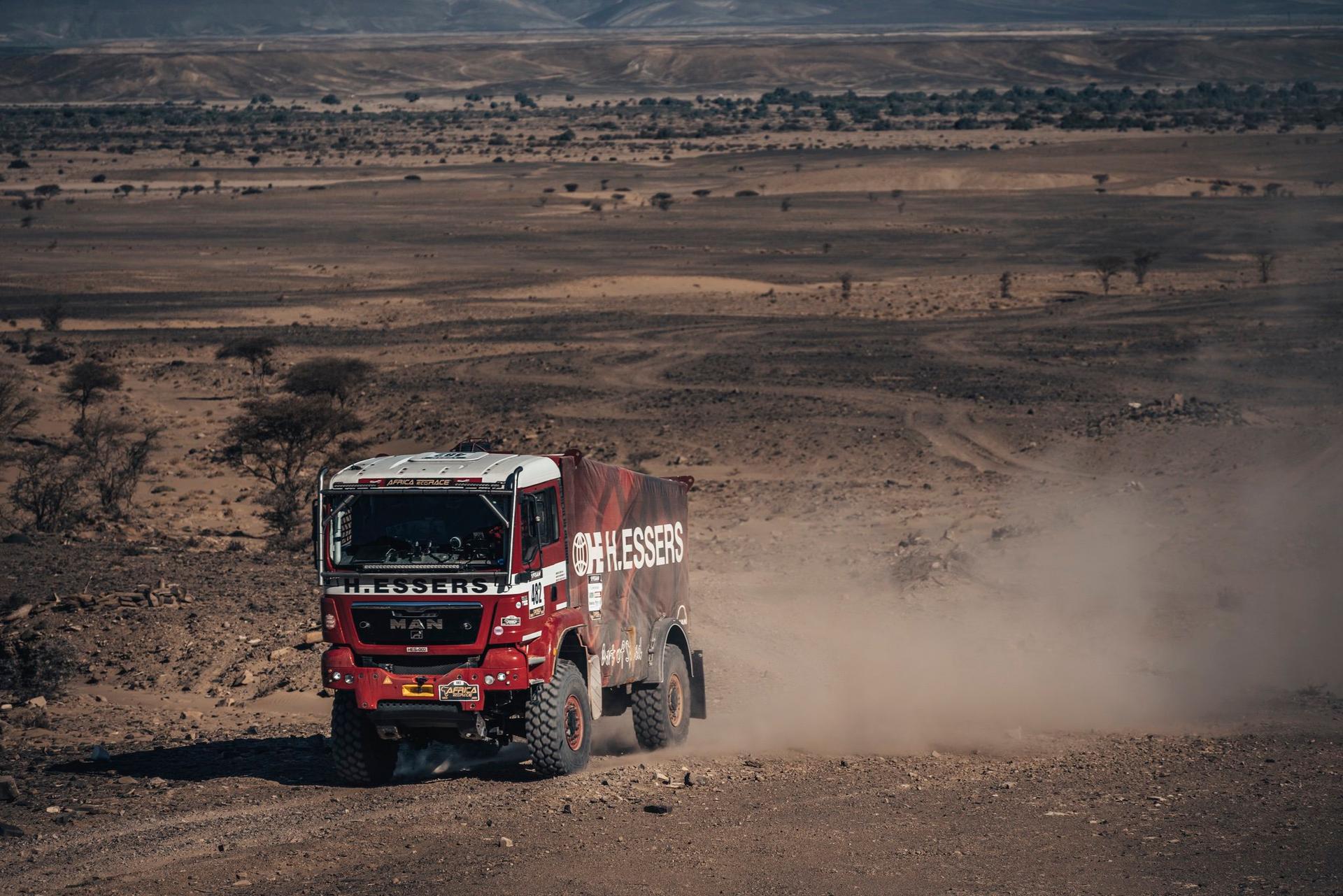 ATTENTION EDITORS - HAND OUT PICTURES - EDITORIAL USE ONLY - MANDATORY CREDIT: 'ALESSIO CORRADINI'  Hand out pictures released by Eric Dupain shows  the truck of Davy Vanden Boer and Noel Essers during stage 5 of the 2026 Africa Eco Race rally race in Dakhla, Morocco, on Friday 30 January 2026.  *** Belga and Belga Editorial Board decline all responsibility regarding the content of this picture. *** PHOTO HAND OUT - ALESSIO CORRADINI
