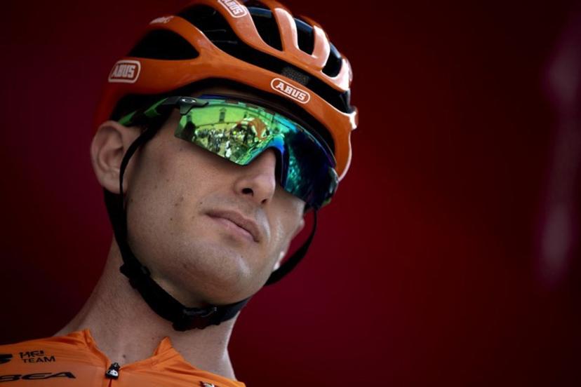 Euskatel Euskadi's rider Xabier Isasa Larranaga is pictured before the start of the stage 8 of La Vuelta a Espana cycling tour, a 159 km race between Ubeda and Cazorla, on August 24, 2024.    JORGE GUERRERO / AFP