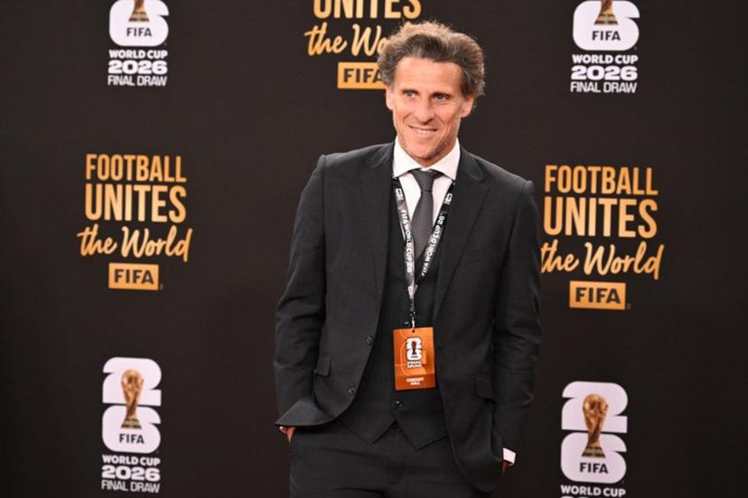 Uruguay's former player Diego Forlan poses on the red carpet upon arrival to attend the draw for the 2026 FIFA Football World Cup taking place in the US, Canada and Mexico, at the Kennedy Center, in Washington, DC, on December 5, 2025.  Roberto SCHMIDT / AFP