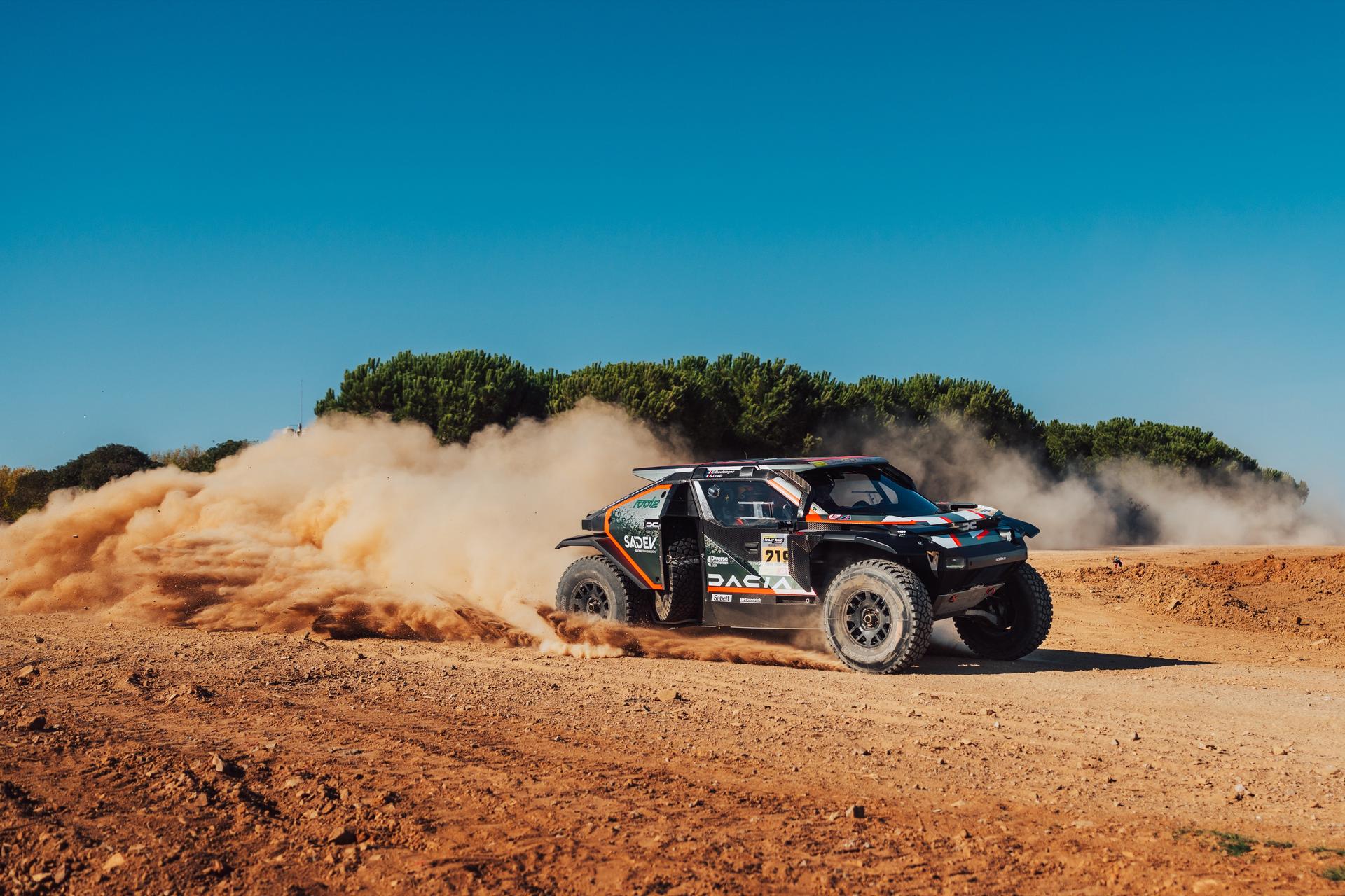 ATTENTION EDITORS - HAND OUT PICTURES - EDITORIAL USE ONLY - MANDATORY CREDIT 'DACIA SANDRIDERS CONTENT POOL'  This handout picture, distributed by Eric Dupain, shows Sebastien Loeb and Edouard Boulanger during stage 1 of the Portugal Rally Raid, stage 4 of the FIA FIM World Rally-Raid Championship, in Grandola, Portugal, on Wednesday 24 September 2025.  BELGA PHOTO HANDOUT DACIA SANDRIDERS CONTENT POOL  *** Belga and Belga Editorial Board decline all responsibility regarding the content of this picture. ***