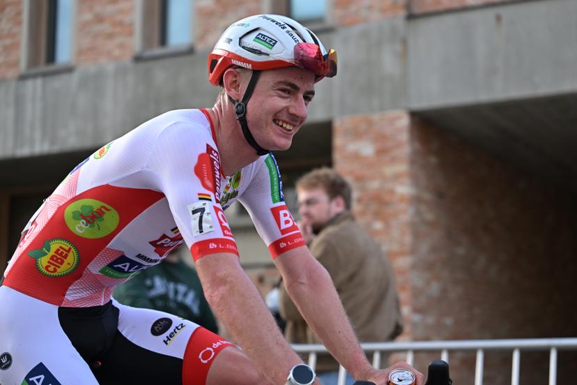 Belgium's Gerben Kuypers celebrates after winning  the men elite race of the 'Kermiscross' cyclocross cycling event, on Thursday 15 October 2026, in Ardooie. BELGA PHOTO DAVID PINTENS