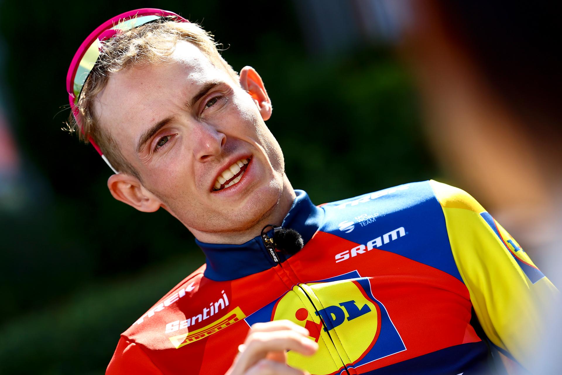 Danish Mattias Skjelmose Jensen of Lidl-Trek pictured ahead of a press conference of Lidl Trek team ahead of the 2025 Tour de France cycling race, in Lille, France, on Thursday 03 July 2025. The 112th edition of the Tour de France starts on Saturday 5 July in Lille, France, and will finish in Paris, France on the 27th of July. BELGA PHOTO DAVID PINTENS