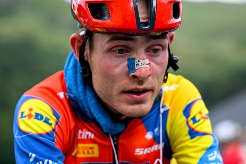 Danish Mattias Skjelmose of Lidl-Trek pictured in action during stage 10 of the 2025 Tour de France cycling, from Ennezat to Le Mont-Dore Puy de Sancy (169 km), on Monday 14 July 2025 in France. The 112th edition of the Tour de France starts on Saturday 5 July in Lille, France, and will finish in Paris, France on the 27th of July. BELGA PHOTO JASPER JACOBS