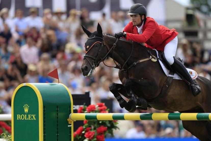 Belgium's Nicola Philippaerts competes on the horse "Katanga V/H Dingeshof" during the Falsterbo Nations Cup 2026 international show jumping event as part of the Falsterbo Horse Show in Falsterbo, Sweden, on July 10, 2026.  Andreas HILLERGREN / TT News Agency / AFP