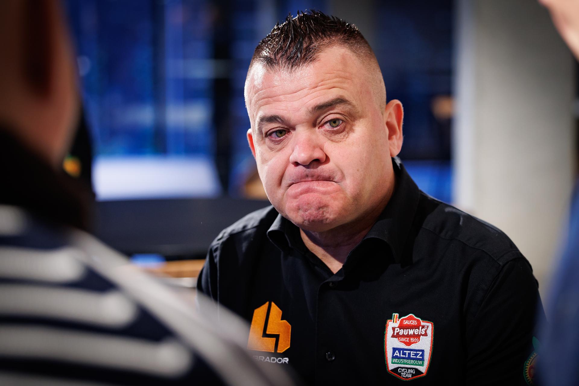 Pauwels Sauzen- Altez Industriebouw team manager Jurgen Mettepenningen pictured during a press conference on the retirement of his rider Iserbyt in Waregem, Friday 09 January 2026. Iserbyt, 28, has decided to give up his cyclo-cross career due to a nagging leg injury that he has been unable to resolve. BELGA PHOTO KURT DESPLENTER